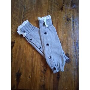 Lace Trim Button Leg Warmers